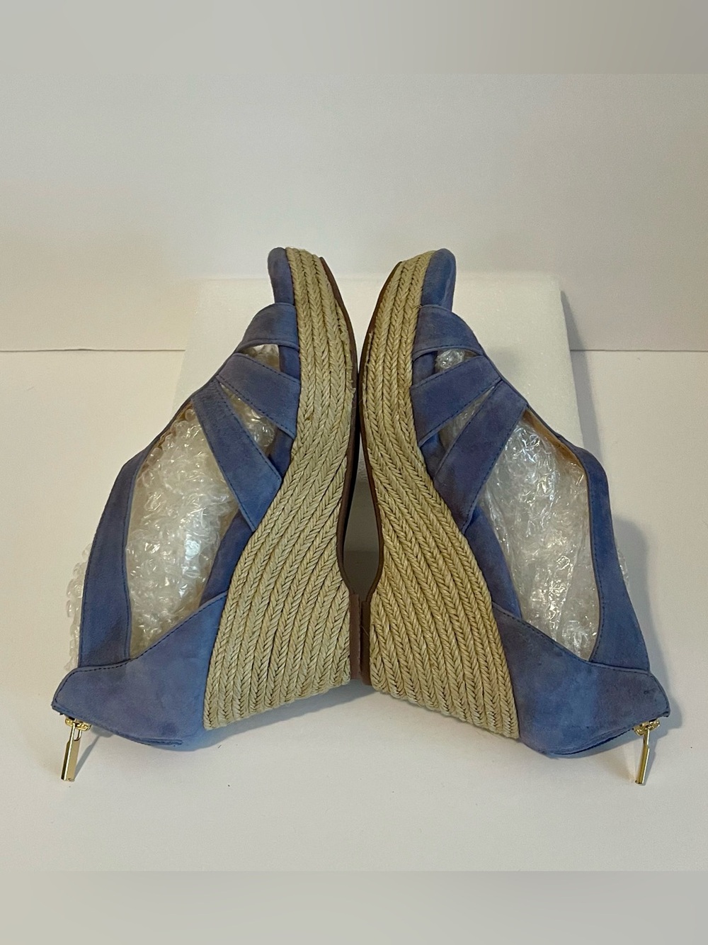 Sofft Lavendar Suede Espadrille Wedge Sandals - Picture 8 of 10